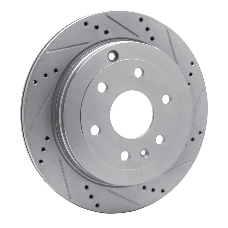 Buick Enclave Brake Rotor (1) - Rear Right - R1 Concepts - Drilled & Slotted - Silver - `07-`17